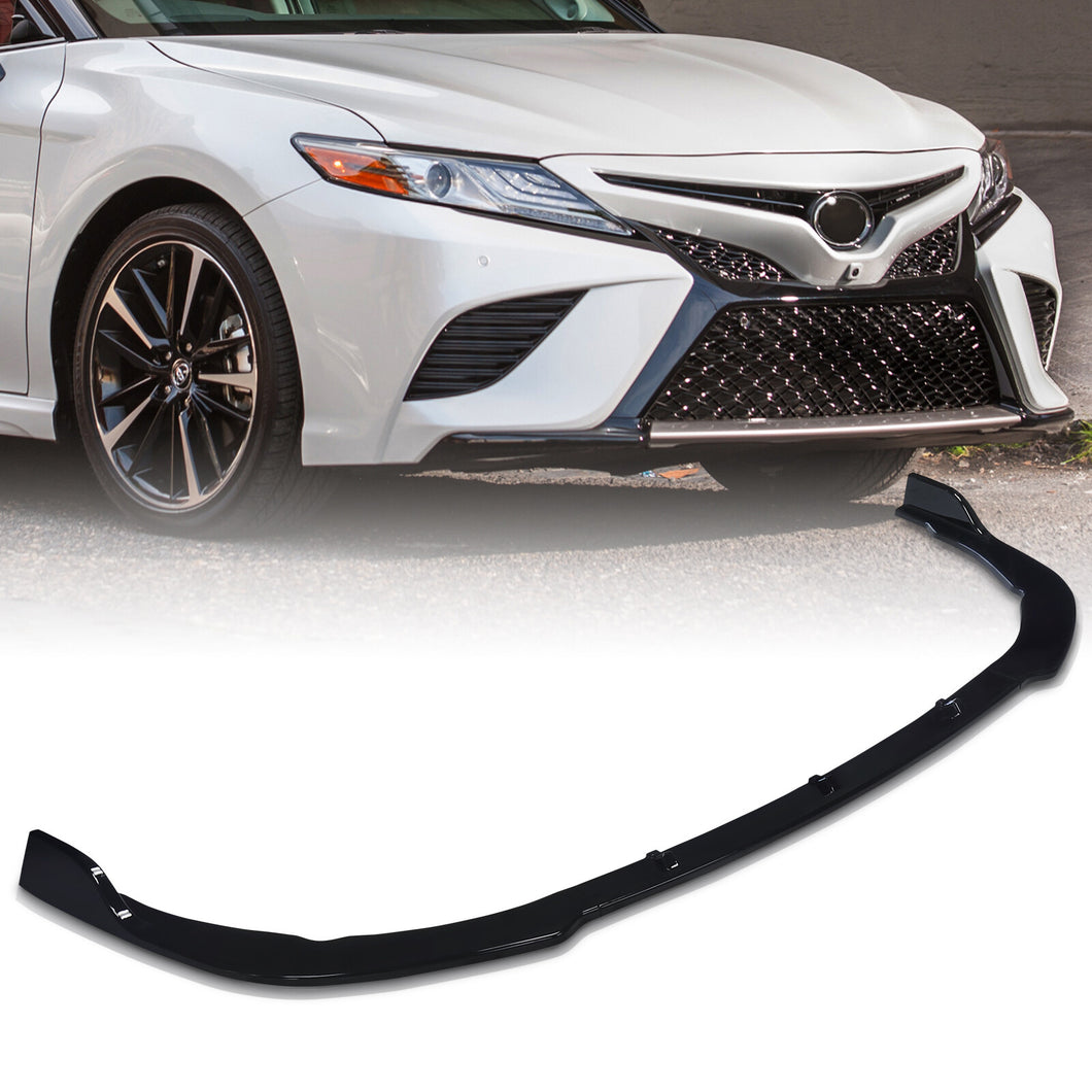 Toyota Camry SE XSE 2018-2021 3-Piece Style Front Bumper Lip Gloss Black