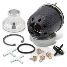 Load image into Gallery viewer, Universal SQV Style Carbon Blow Off Valve BOV + Aluminum O-Ring Weldable Adapter Flange Kit
