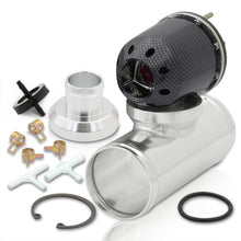 Load image into Gallery viewer, Universal SQV Style Carbon Fiber Blow Off Valve BOV + 2.5" Aluminum Adapter Flange Kit