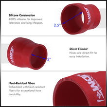 Load image into Gallery viewer, 2" to 2.5" Straight Reducer Silicone Coupler Red