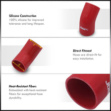 Load image into Gallery viewer, 3" 45 Degree Silicone Coupler Red