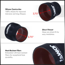 Load image into Gallery viewer, 2.75" to 3.75" Straight Reducer Silicone Coupler Black