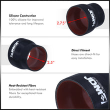 Load image into Gallery viewer, 2.5" to 2.75" Straight Reducer Silicone Coupler Black