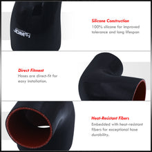 Load image into Gallery viewer, 2.75" to 4" 90 Degree Reducer Silicone Coupler Black