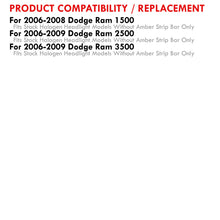 Load image into Gallery viewer, Dodge Ram 1500 2006-2008 / Ram 2500 3500 2006-2009 Factory Style Headlights Chrome Housing Clear Len Amber Reflector