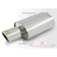 Load image into Gallery viewer, JDM Sport Universal Stainless Steel Oval Canister Muffler with 4" Slant Tip and 3" Inlet