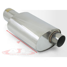 Load image into Gallery viewer, JDM Sport Universal Stainless Steel Oval Canister Muffler with 4" Slant Tip and 3" Inlet