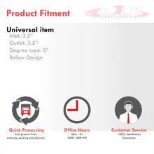 Load image into Gallery viewer, 3.5" Straight Bellow Silicone Coupler Red