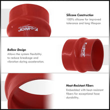 Load image into Gallery viewer, 4" Straight Bellow Silicone Coupler Red