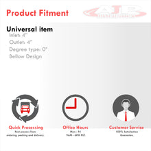 Load image into Gallery viewer, 4" Straight Bellow Silicone Coupler Red