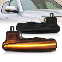 Load image into Gallery viewer, Toyota Tacoma 2016-2021 / Highlander 2020-2021 / RAV4 2019-2021 Front Amber Sequential LED Side Mirror Signal Marker Lights Smoked Len