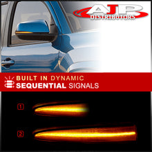 Load image into Gallery viewer, Toyota Tacoma 2016-2021 / Highlander 2020-2021 / RAV4 2019-2021 Front Amber Sequential LED Side Mirror Signal Marker Lights Smoked Len