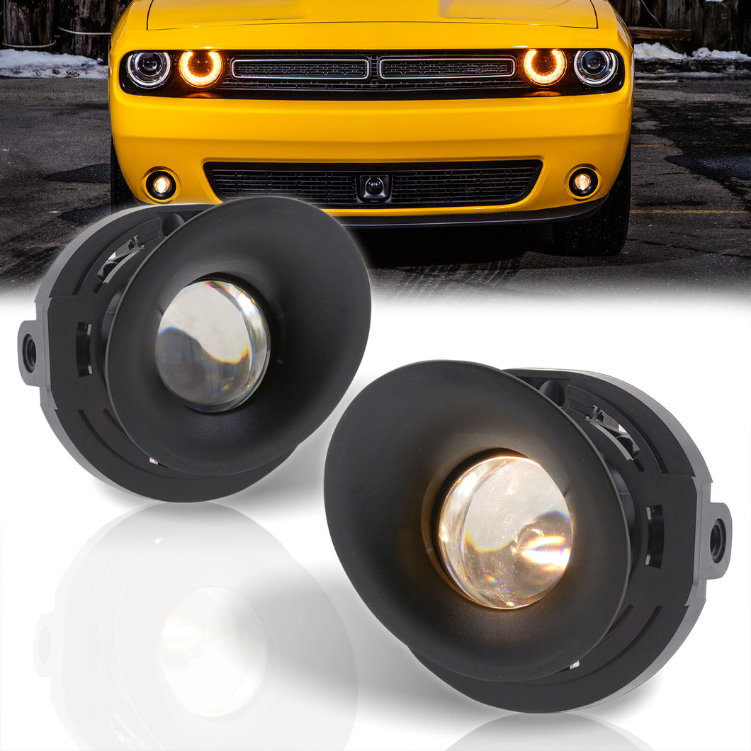 Dodge Challenger 2015-2021 Front Fog Lights Clear Len (Includes Switch & Wiring Harness)
