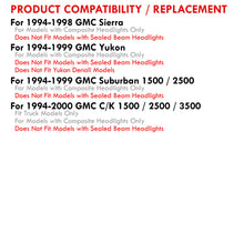 Load image into Gallery viewer, GMC C/K 1500 2500 3500 1994-2000 Factory Style Headlights + Bumpers + Corners Chrome Housing Clear Len Amber Reflector