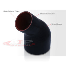 Load image into Gallery viewer, 3" to 4" 45 Degree Reducer Silicone Coupler Black