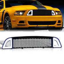 Load image into Gallery viewer, For 2013-2014 Ford Mustang S197-II Facelifted (Will Not Fit Shelby Models) Front Upper Honeycomb Mesh Grille with Sequential LED DRL Accent Vent Lights