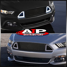 Load image into Gallery viewer, For 2015-2017 Ford Mustang S550 Front Upper Honeycomb Mesh Grille with LED DRL Accent Vent Lights