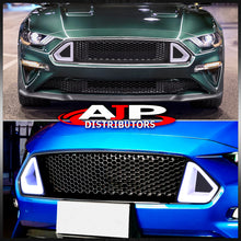 Load image into Gallery viewer, For 2018-2020 Ford Mustang S550 Front Upper Honeycomb Mesh Grille with LED DRL Accent Vent Lights