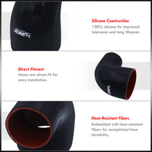 Load image into Gallery viewer, 2.25" to 3.75" 90 Degree Reducer Silicone Coupler Black