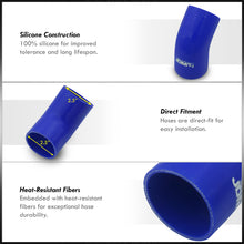 Load image into Gallery viewer, 2.5" 45 Degree Silicone Coupler Blue