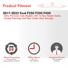 Load image into Gallery viewer, Ford F250 F350 F450 Super Duty Crew Cab 2017-2022 All Weather Guard 3D Floor Mat Liner (Models With Carpet Flooring & Rear Under-Seat Storage)