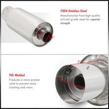 Load image into Gallery viewer, Universal 2.5" Inlet / 4" Straight Tip N1 Style Stainless Steel Exhaust Muffler Chrome