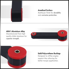 Load image into Gallery viewer, Subaru Impreza 1993-2018 / WRX 2002-2018 / STI 2004-2020 / Legacy 2005-2009 / Forester XT 2004-2016 Engine Pitch Stop Motor Mount Black with Red Polyurethane Bushing