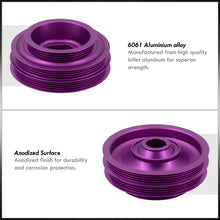 Load image into Gallery viewer, Acura Honda B-Series B16 B17 B18 B20 Underdrive Harmonic Balancer Crank Shaft Case Pulley Purple (B20 Requires Shorter Belt)