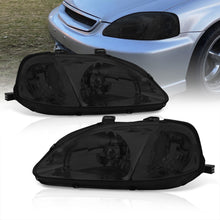 Load image into Gallery viewer, Honda Civic 1999-2000 Factory Style Headlights Chrome Housing Smoke Len Clear Reflector