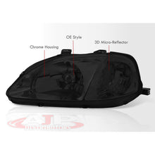 Load image into Gallery viewer, Honda Civic 1999-2000 Factory Style Headlights Chrome Housing Smoke Len Clear Reflector