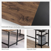 Load image into Gallery viewer, Industrial L-Shaped Corner Desk with Shelves Computer Gaming PC Laptop Home Office Study Workstation Organizer Table Top Wood & Metal Frame - 59" L