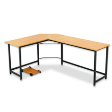 Load image into Gallery viewer, Industrial L-Shaped Corner Desk with CPU Stand Computer Gaming PC Laptop Home Office Study Workstation Organizer Table Top Wood & Metal Frame - 66" L