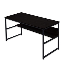 Load image into Gallery viewer, Computer Desk Laptop Table with Bookshelf Home Office Study Gaming PC Workstation Organizer Industrial Wood & Metal Frame Furniture (Black) - 47" L