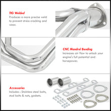 Load image into Gallery viewer, Chrysler Dodge Plymouth Mopar 318 340 360 Small Block SB 5.2L 5.9L 1972-1991 Stainless Steel Long Tube Exhaust Header