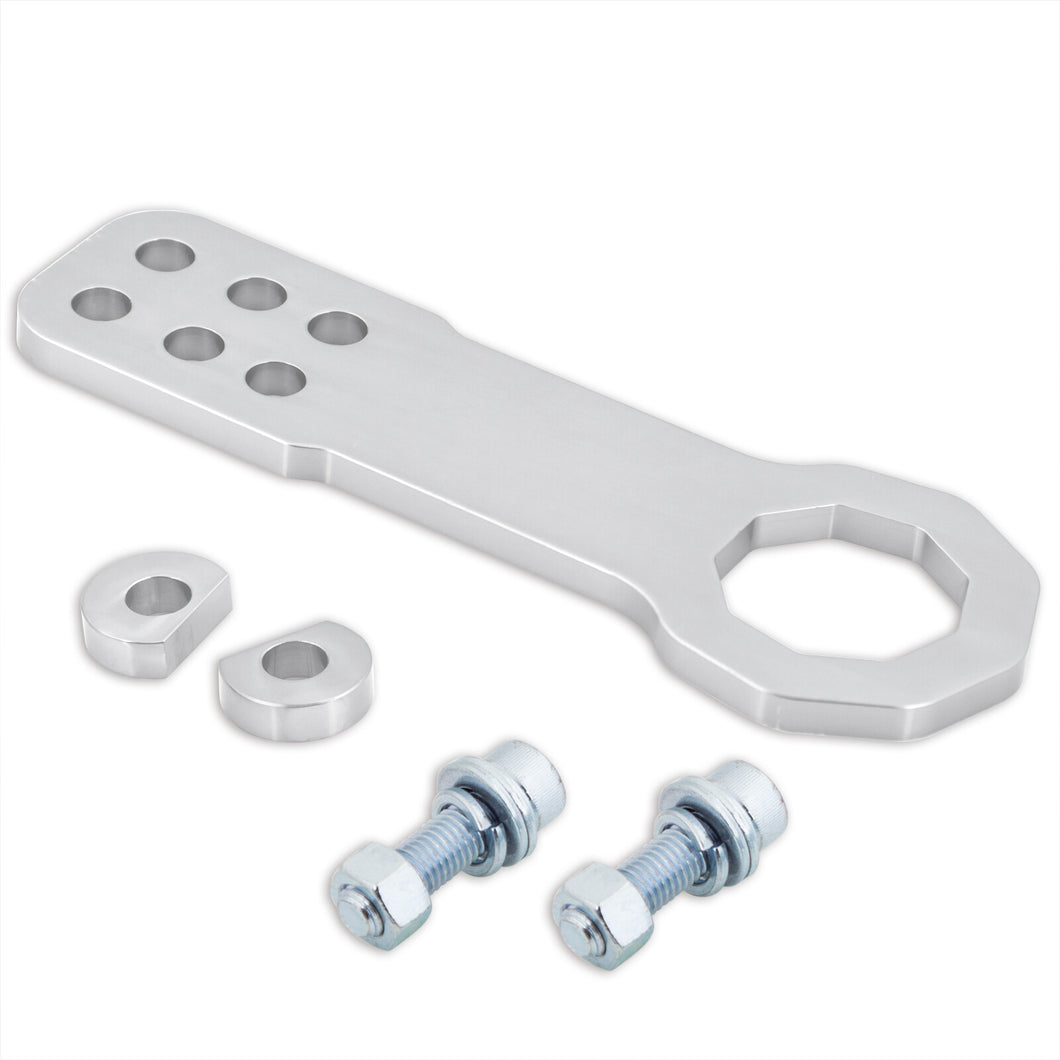 Universal 10mm Front Tow Hook Kit Silver (Pass-JDM Style)