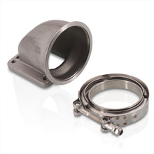 Load image into Gallery viewer, Universal 3.5" T3 T4 Turbo V-Band 90 Degree Elbow Adapter Flange Cast + Clamp
