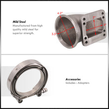 Load image into Gallery viewer, Universal 3.5" T3 T4 Turbo V-Band 90 Degree Elbow Adapter Flange Cast + Clamp