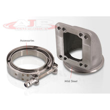 Load image into Gallery viewer, Universal 3.5" T3 T4 Turbo V-Band 90 Degree Elbow Adapter Flange Cast + Clamp