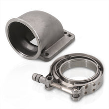 Load image into Gallery viewer, Universal 3.0" T3 T4 Turbo V-Band 90 Degree Elbow Adapter Flange Cast + Clamp