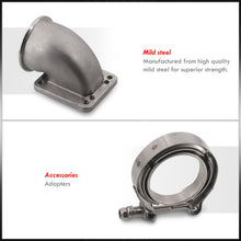 Load image into Gallery viewer, Universal 3.0" T3 T4 Turbo V-Band 90 Degree Elbow Adapter Flange Cast + Clamp
