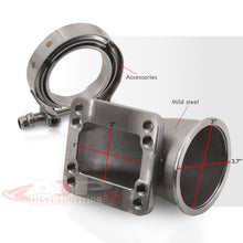 Load image into Gallery viewer, Universal 3.0" T3 T4 Turbo V-Band 90 Degree Elbow Adapter Flange Cast + Clamp