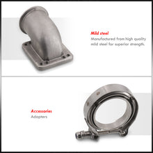 Load image into Gallery viewer, Universal 2.5" T3 T4 Turbo V-Band 90 Degree Elbow Adapter Flange Cast + Clamp