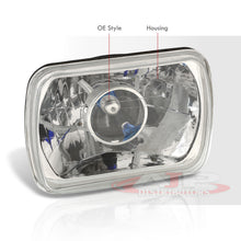 Load image into Gallery viewer, Universal 7x6" Rectangular Diamond Cut Projector Headlights Chrome Housing Clear Len