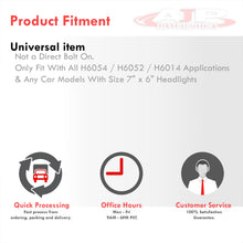 Load image into Gallery viewer, Universal 7x6" Rectangular Diamond Cut Projector Headlights Chrome Housing Clear Len