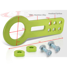 Load image into Gallery viewer, AJP Distributors Upgrade Light Weight T6061 Billet Aluminum Front Bumper Chassis 10mm Tow Towing Hook Ring Kit Anodized Lime Green for Universal Car Auto Trailer Track Drift Trailer