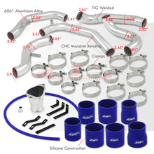 Load image into Gallery viewer, Mazda RX7 FC3S 1986-1991 Single Turbo Bolt-On Aluminum Polished Piping Kit + Blue Couplers
