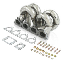 Load image into Gallery viewer, Honda Civic 1988-2000 / CRX 1988-1991 / Del Sol 1993-1997 D-Series D15 D16 T3/T4 Ram Horn Stainless Steel Turbo Manifold (40mm Wastegate Flange)
