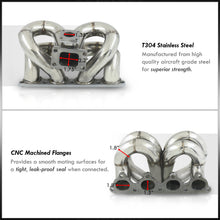 Load image into Gallery viewer, Honda Civic 1988-2000 / CRX 1988-1991 / Del Sol 1993-1997 D-Series D15 D16 T3/T4 Ram Horn Stainless Steel Turbo Manifold (40mm Wastegate Flange)