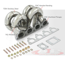 Load image into Gallery viewer, Honda Civic 1988-2000 / CRX 1988-1991 / Del Sol 1993-1997 D-Series D15 D16 T3/T4 Ram Horn Stainless Steel Turbo Manifold (40mm Wastegate Flange)