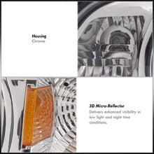 Load image into Gallery viewer, Ford Mustang 1987-1993 1 Piece Style Headlights + Corners Chrome Housing Clear Len Amber Reflector